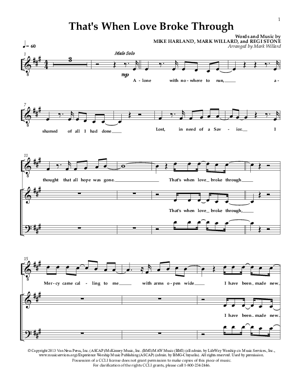 That's When Love Broke Through Piano/Vocal (Sherwood Worship)