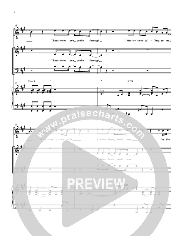 That's When Love Broke Through Piano/Vocal (SAT) (Sherwood Worship)