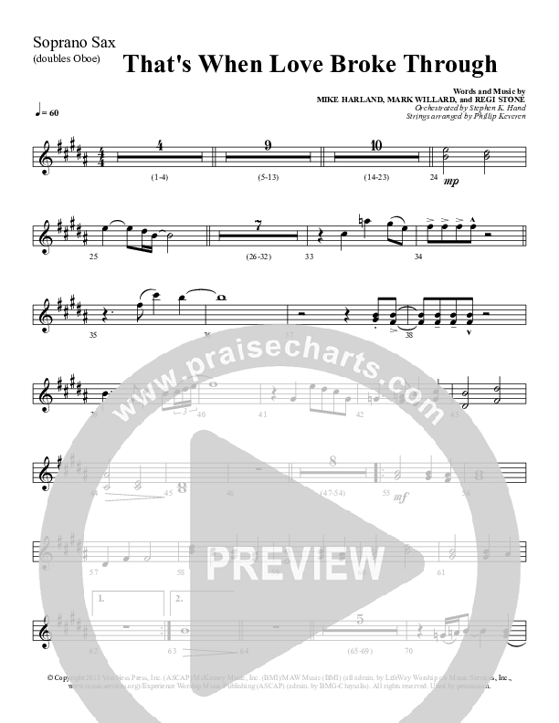 That's When Love Broke Through Soprano Sax (Sherwood Worship)
