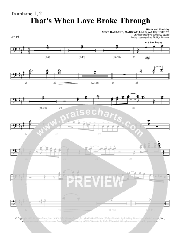That's When Love Broke Through Trombone 1/2 (Sherwood Worship)