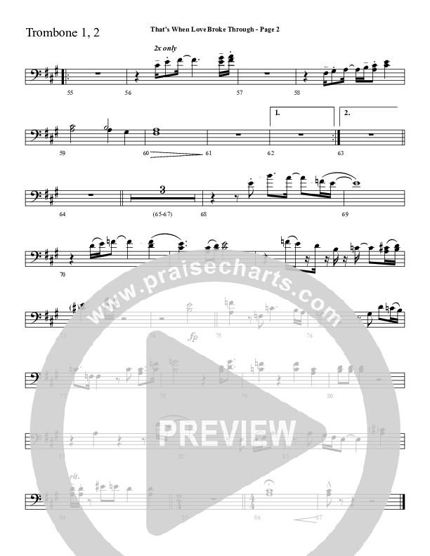 That's When Love Broke Through Trombone 1/2 (Sherwood Worship)
