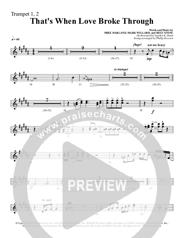 That's When Love Broke Through Trumpet 1,2 (Sherwood Worship)