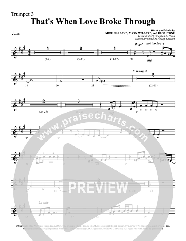 That's When Love Broke Through Trumpet 3 (Sherwood Worship)