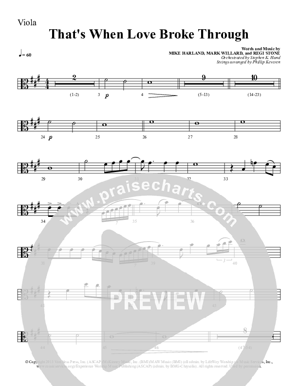 That's When Love Broke Through Viola (Sherwood Worship)