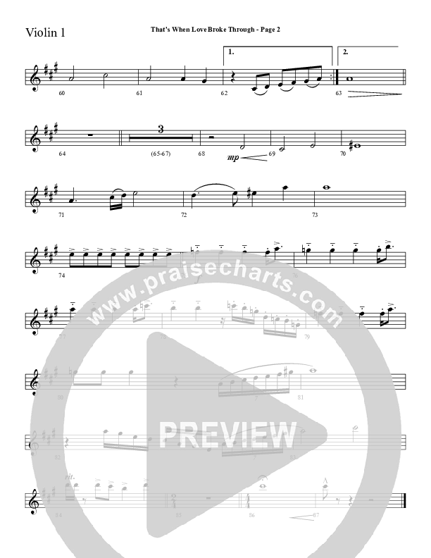 That's When Love Broke Through Violin 1 (Sherwood Worship)