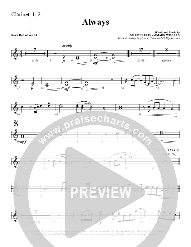 Always Clarinet 1/2 (Sherwood Worship)