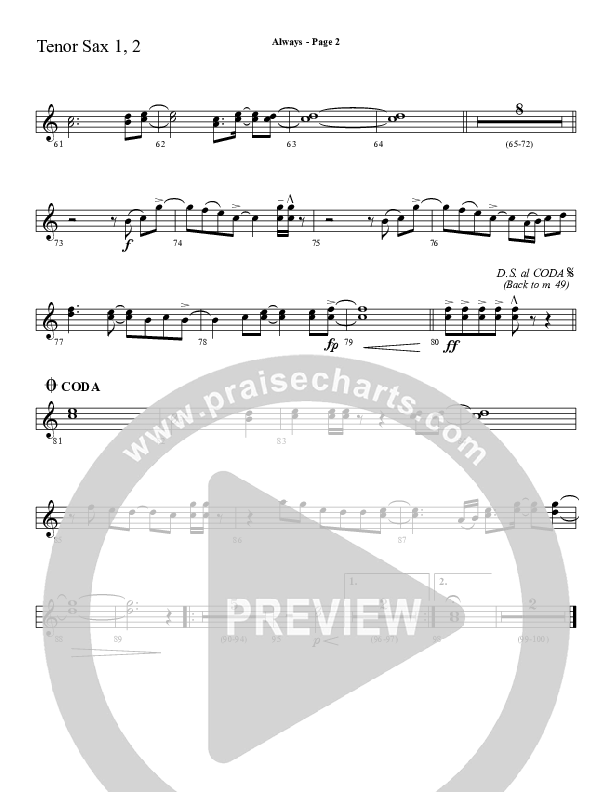 Always Tenor Sax 1/2 (Sherwood Worship)