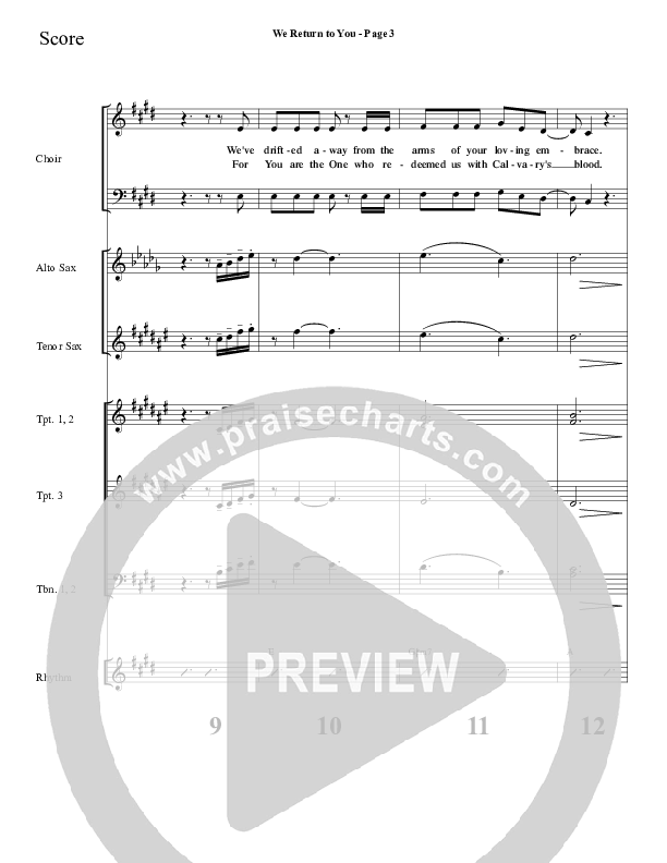 We Return To You Conductor's Score (Sherwood Worship)