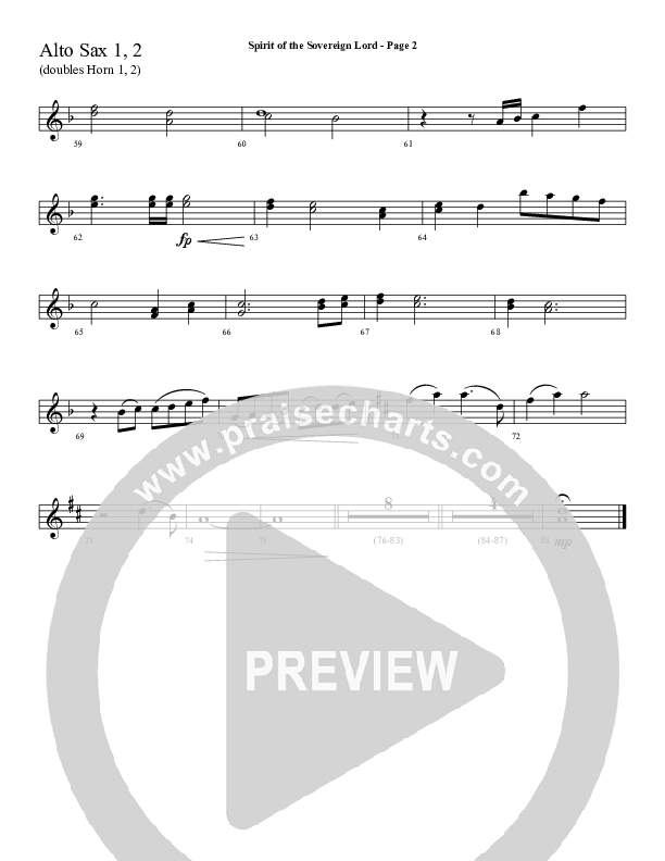 Spirit Of The Sovereign Lord Alto Sax (Sherwood Worship)
