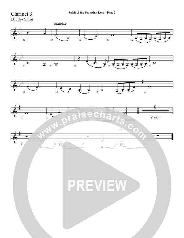 Spirit Of The Sovereign Lord Clarinet 3 (Sherwood Worship)