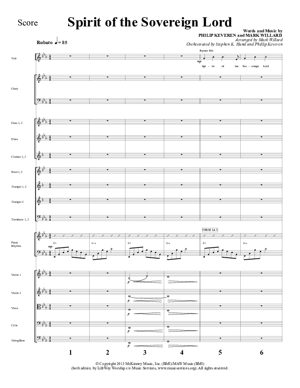 Spirit Of The Sovereign Lord Conductor's Score (Sherwood Worship)