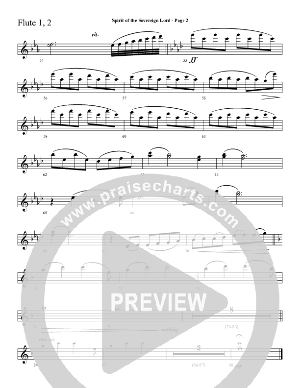 Spirit Of The Sovereign Lord Flute 1/2 (Sherwood Worship)