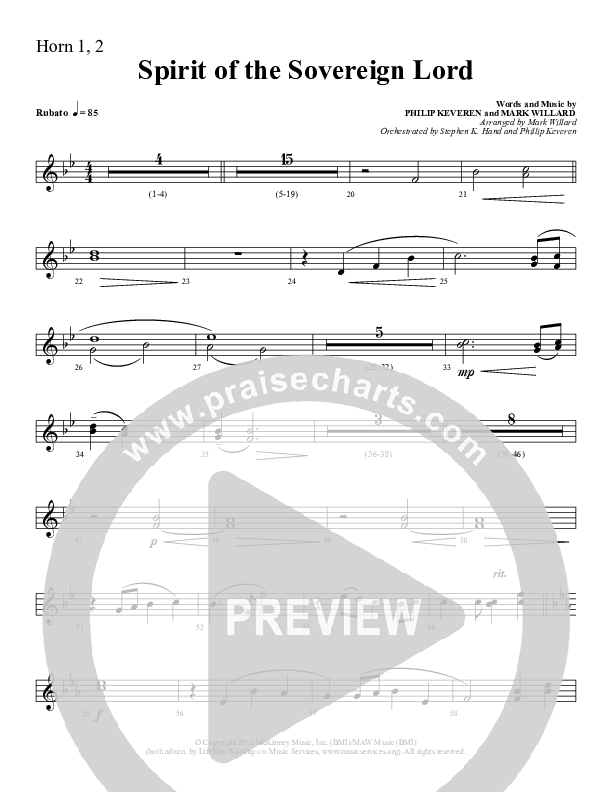 Spirit Of The Sovereign Lord French Horn 1/2 (Sherwood Worship)