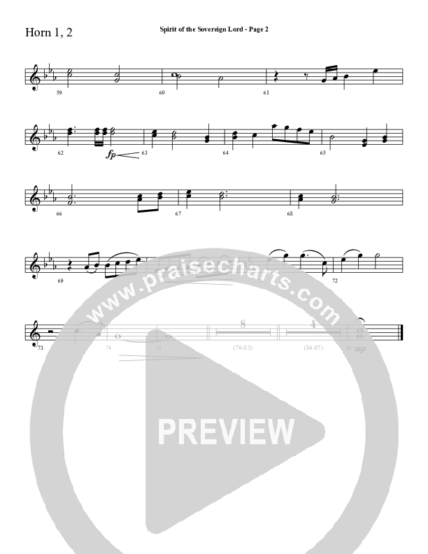 Spirit Of The Sovereign Lord French Horn 1/2 (Sherwood Worship)