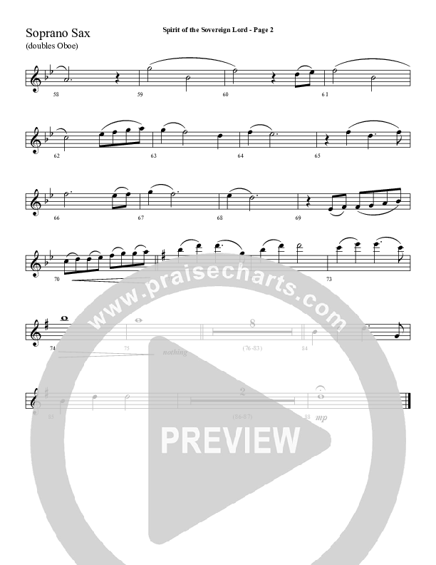 Spirit Of The Sovereign Lord Soprano Sax (Sherwood Worship)
