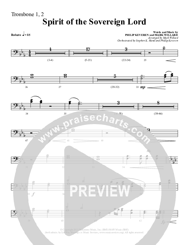 Spirit Of The Sovereign Lord Trombone 1/2 (Sherwood Worship)