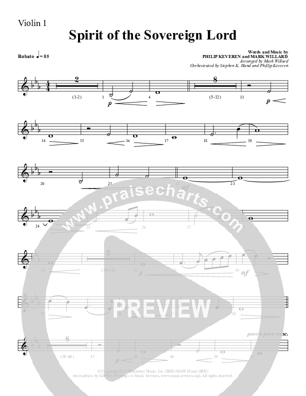 Spirit Of The Sovereign Lord Violin 1 (Sherwood Worship)