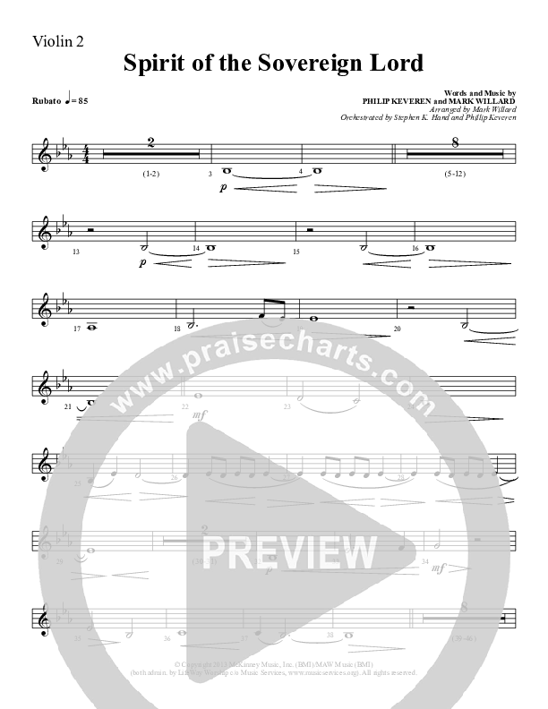 Spirit Of The Sovereign Lord Violin 2 (Sherwood Worship)