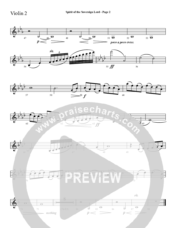 Spirit Of The Sovereign Lord Violin 2 (Sherwood Worship)