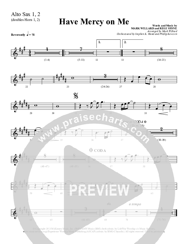Have Mercy On Me Alto Sax (Sherwood Worship)