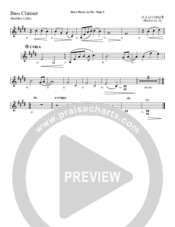 Have Mercy On Me Bass Clarinet (Sherwood Worship)