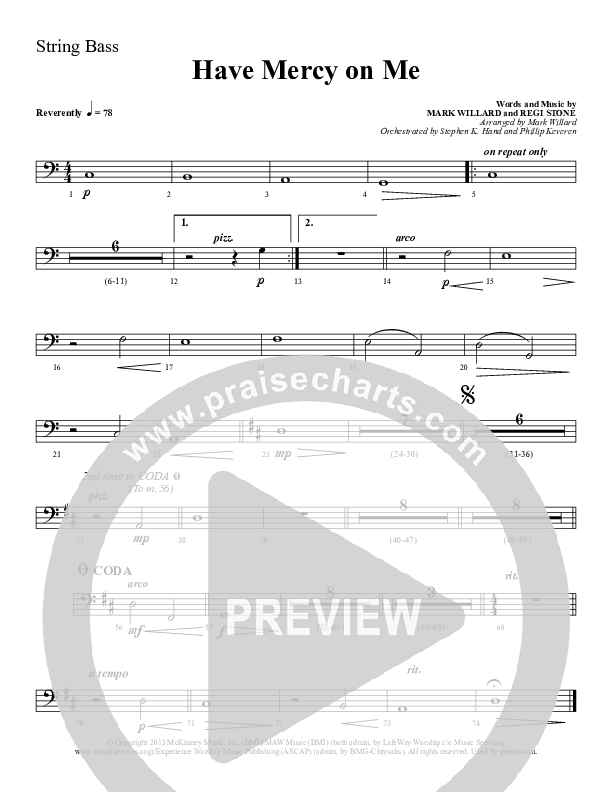 Have Mercy On Me Double Bass (Sherwood Worship)