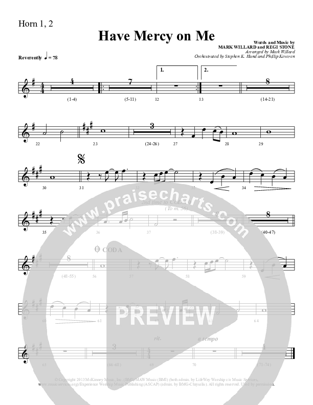 Have Mercy On Me French Horn 1/2 (Sherwood Worship)