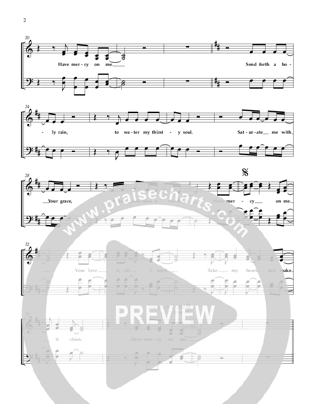 Have Mercy On Me Lead Sheet (Sherwood Worship)