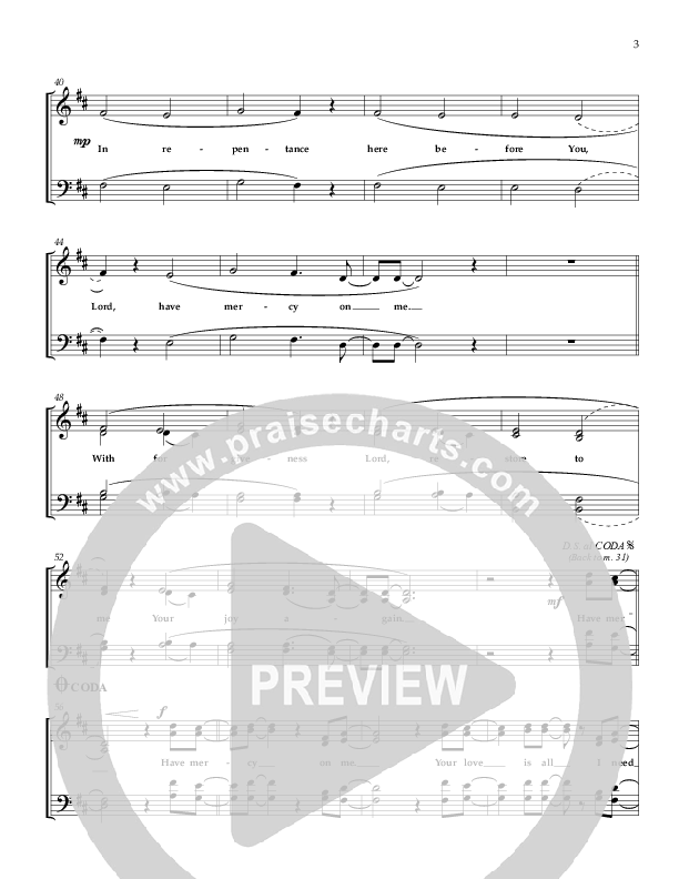 Have Mercy On Me Lead Sheet (Sherwood Worship)