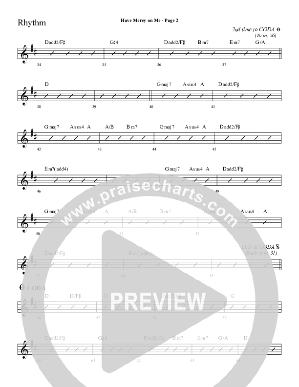 Have Mercy On Me Rhythm Chart (Sherwood Worship)