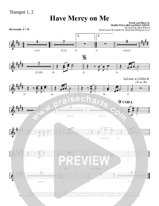 Have Mercy On Me Trumpet 1,2 (Sherwood Worship)