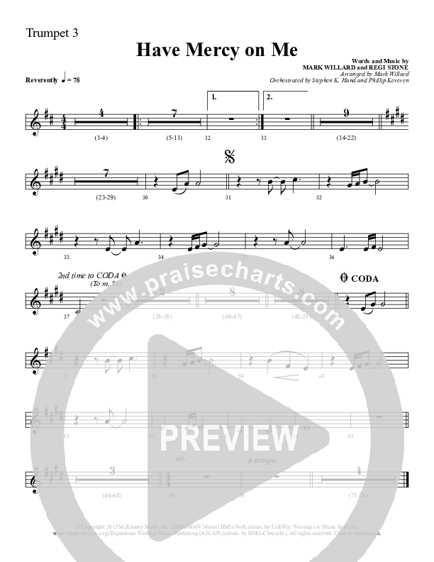 Have Mercy On Me Trumpet 3 (Sherwood Worship)