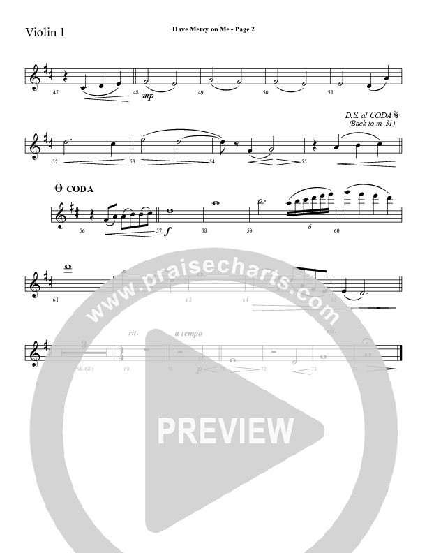 Have Mercy On Me Violin 1 (Sherwood Worship)