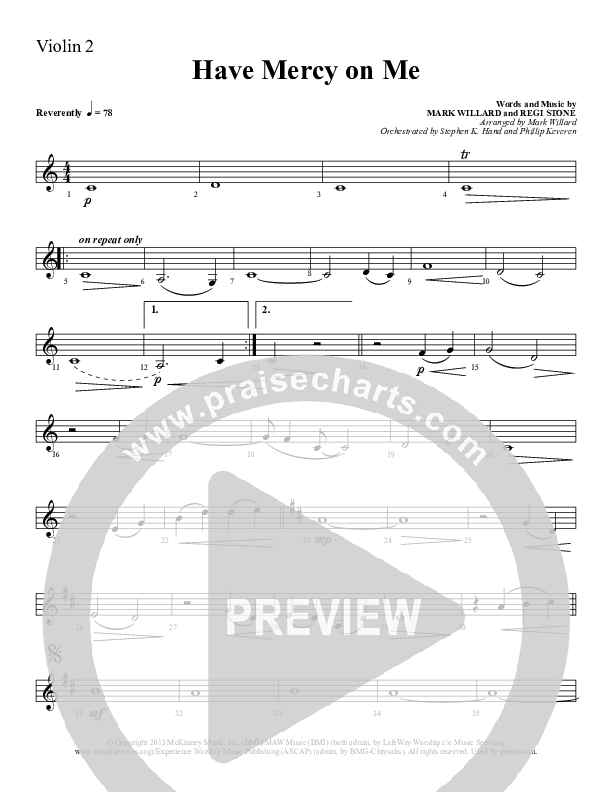 Have Mercy On Me Violin 2 (Sherwood Worship)