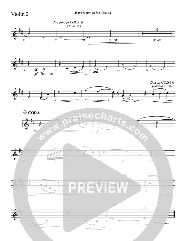 Have Mercy On Me Violin 2 (Sherwood Worship)