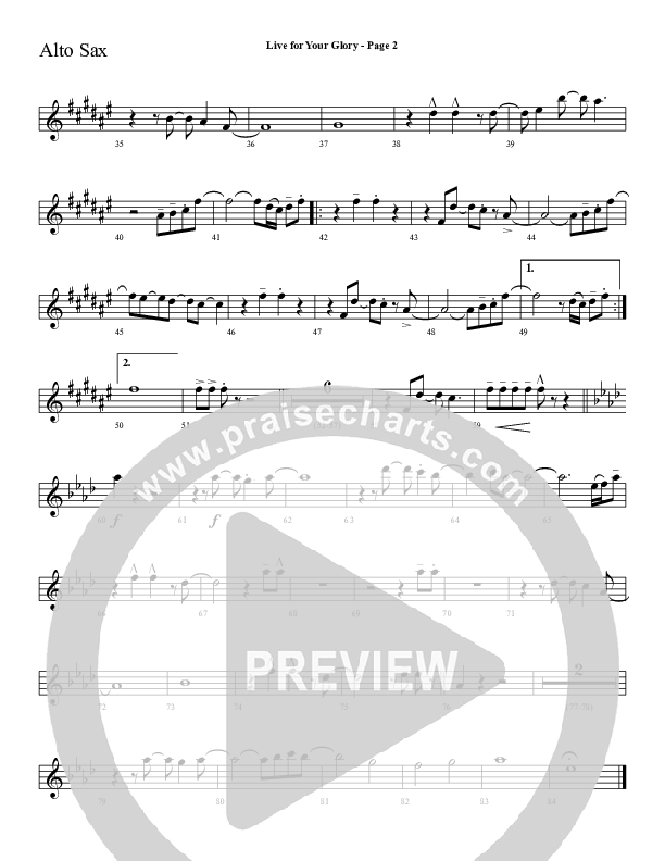 Live For Your Glory Alto Sax (Sherwood Worship)