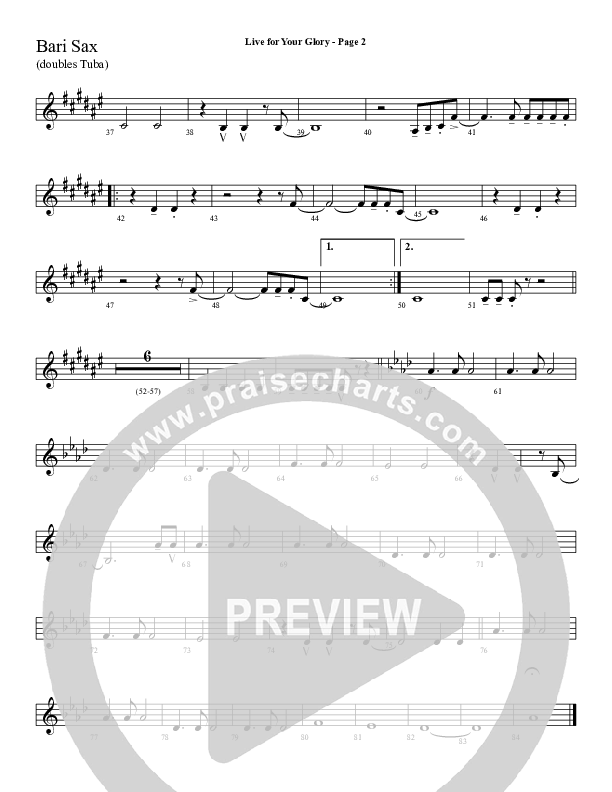 Live For Your Glory Bari Sax (Sherwood Worship)