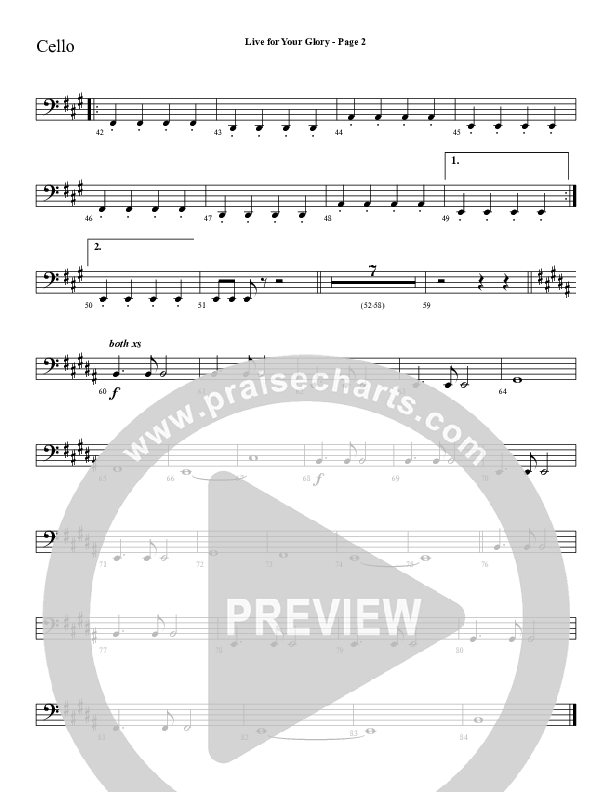 Live For Your Glory Cello (Sherwood Worship)