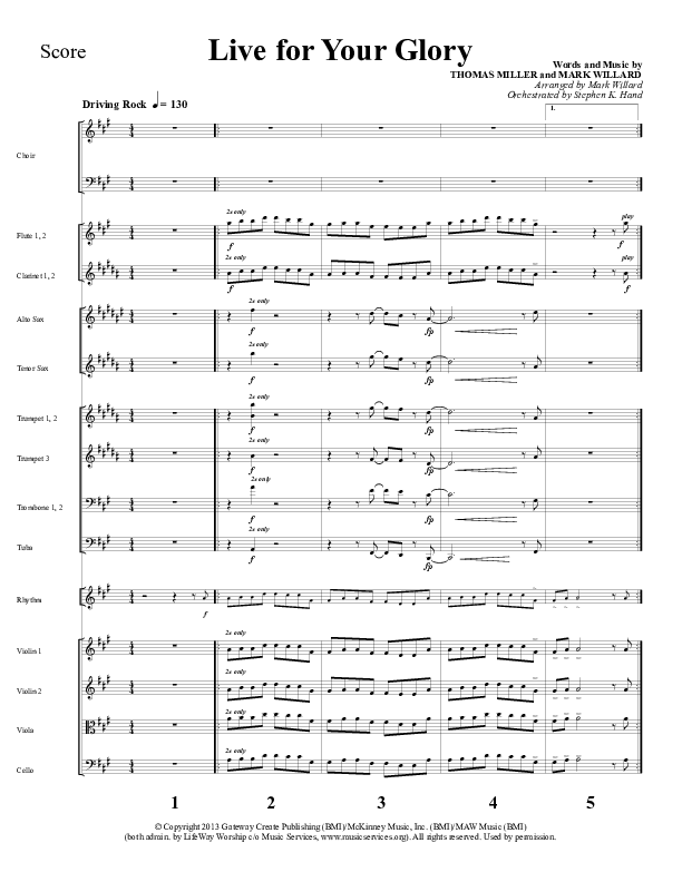 Live For Your Glory Orchestration (Sherwood Worship)