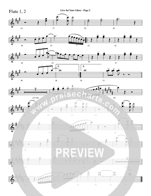 Live For Your Glory Flute 1/2 (Sherwood Worship)