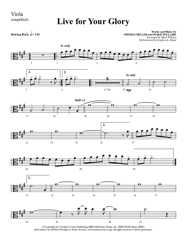 Live For Your Glory Strings (Sherwood Worship)