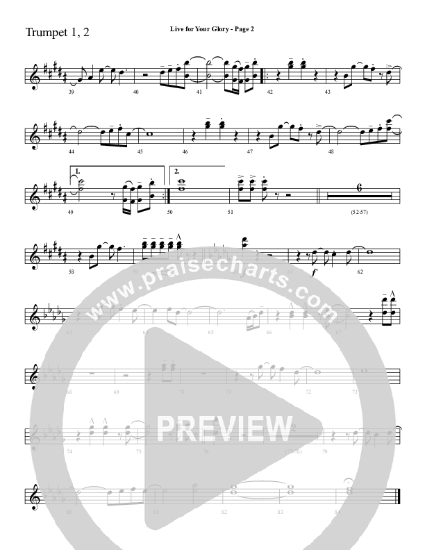 Live For Your Glory Trumpet 1,2 (Sherwood Worship)