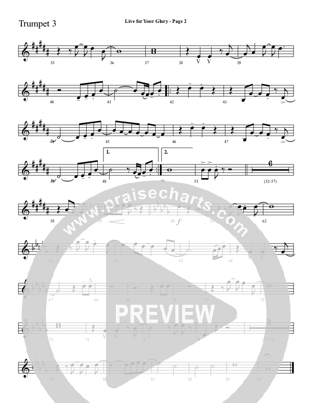 Live For Your Glory Trumpet 3 (Sherwood Worship)