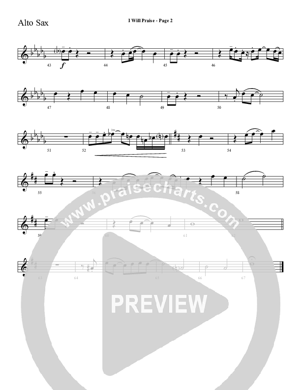 I Will Praise Alto Sax (Sherwood Worship)