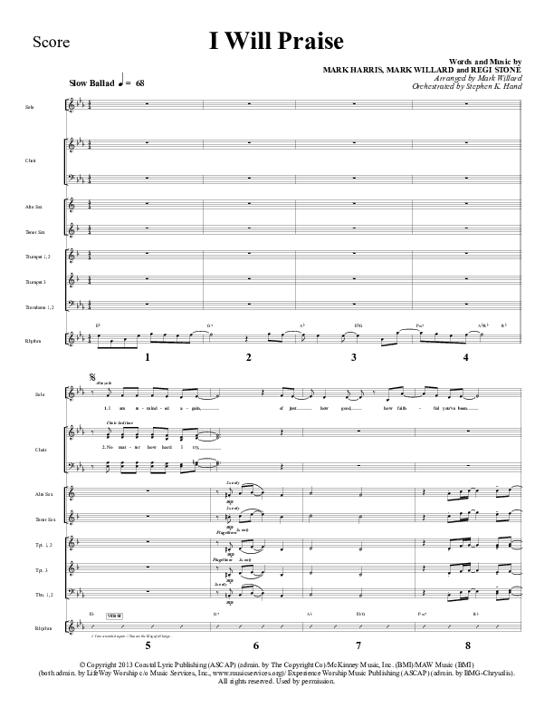 I Will Praise Orchestration (Sherwood Worship)