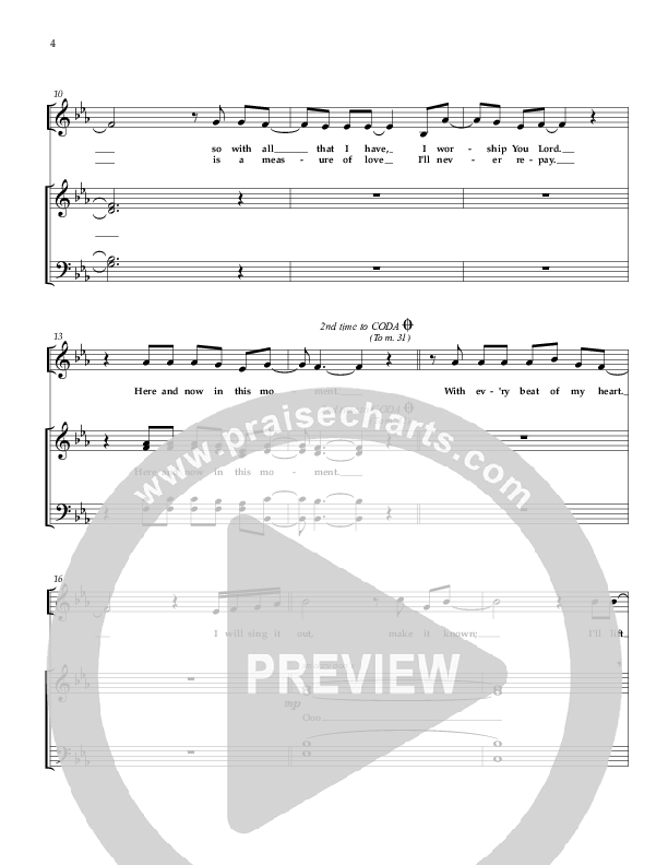 I Will Praise Piano/Vocal (Sherwood Worship)