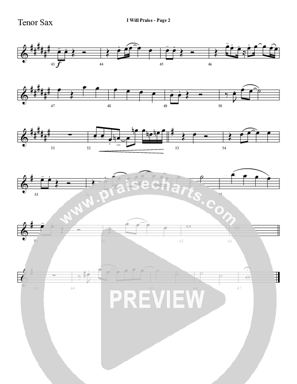 I Will Praise Tenor Sax 2 (Sherwood Worship)