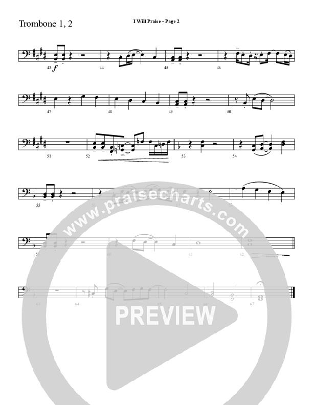 I Will Praise Trombone 1/2 (Sherwood Worship)