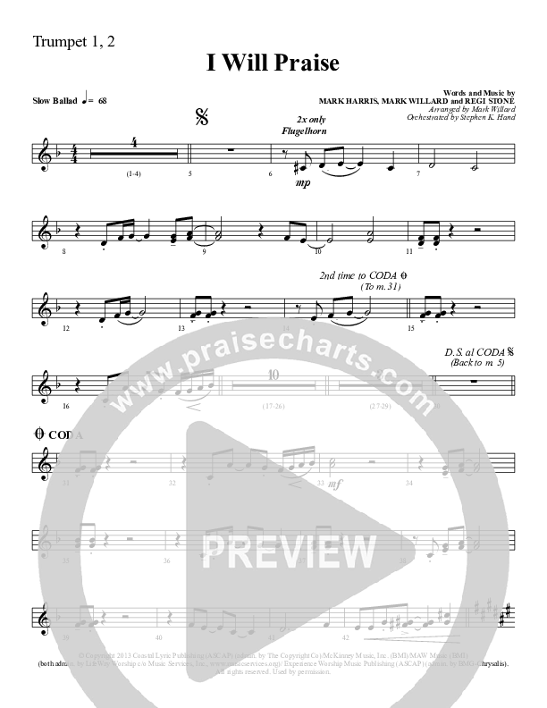 I Will Praise Trumpet 1,2 (Sherwood Worship)