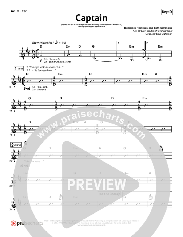 Captain Acoustic Guitar (Hillsong UNITED)